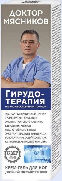 Изображение товара Крем-гель для ног Доктор Мясников Гирудотерапия 125мл Крем-гель для ног Доктор Мясников Гирудотерапия 125мл фотография