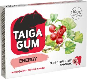 Смолка жевательная Taiga Gum Энерджи Алтайский нектар 5шт